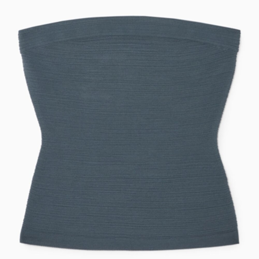 textured bandeau top - turquoise - Picture 3 of 6